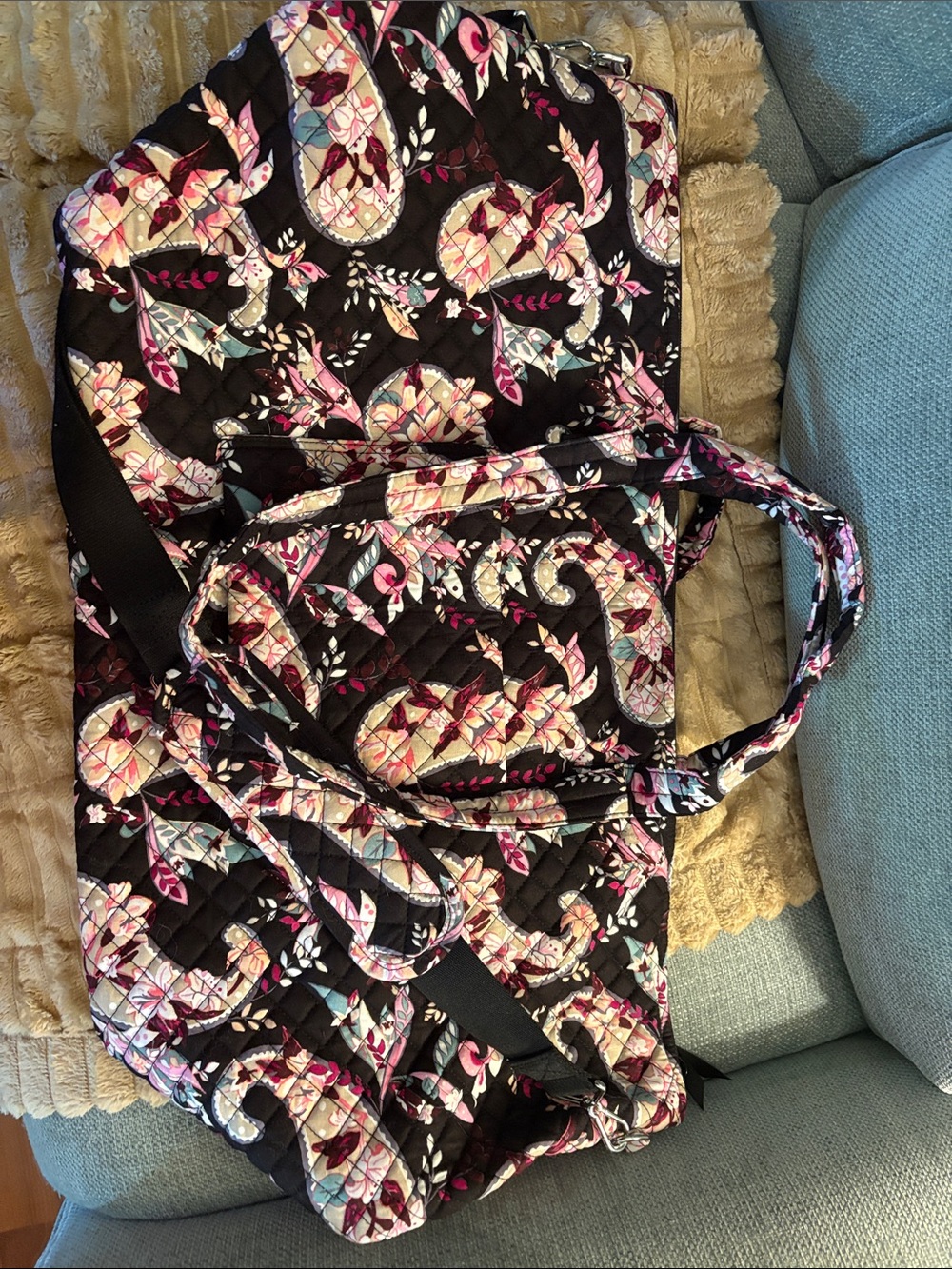 Large pink/black vera Bradley bag